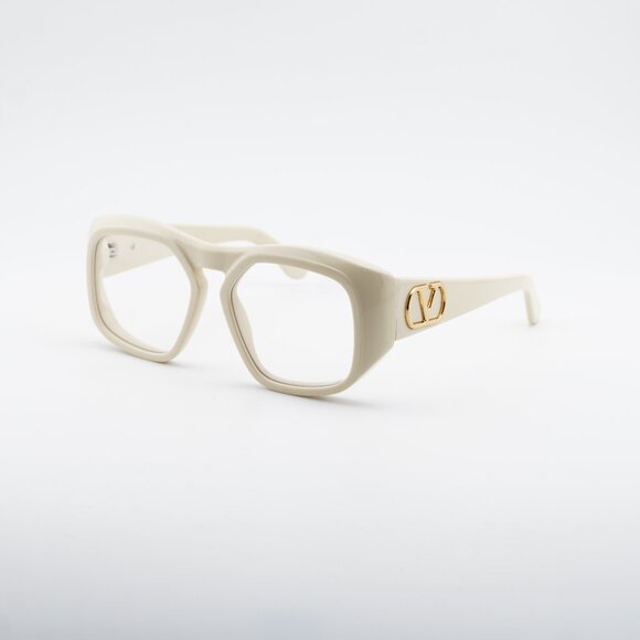 Valentino VLX-179C Eyeglasses White/Gold 55mm Square Frame display picture 1